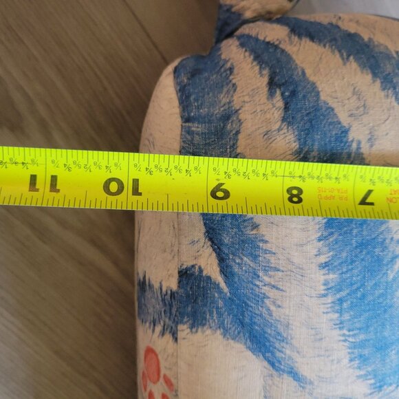 Cheshire Cat Plush Pillow Blue & Cream Striped Design With Curved Tail 18" Long - Picture 10 of 10